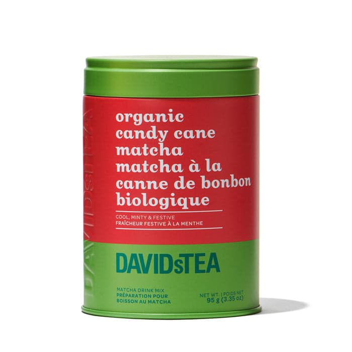 Organic Candy Cane Matcha Tea Printed Tin