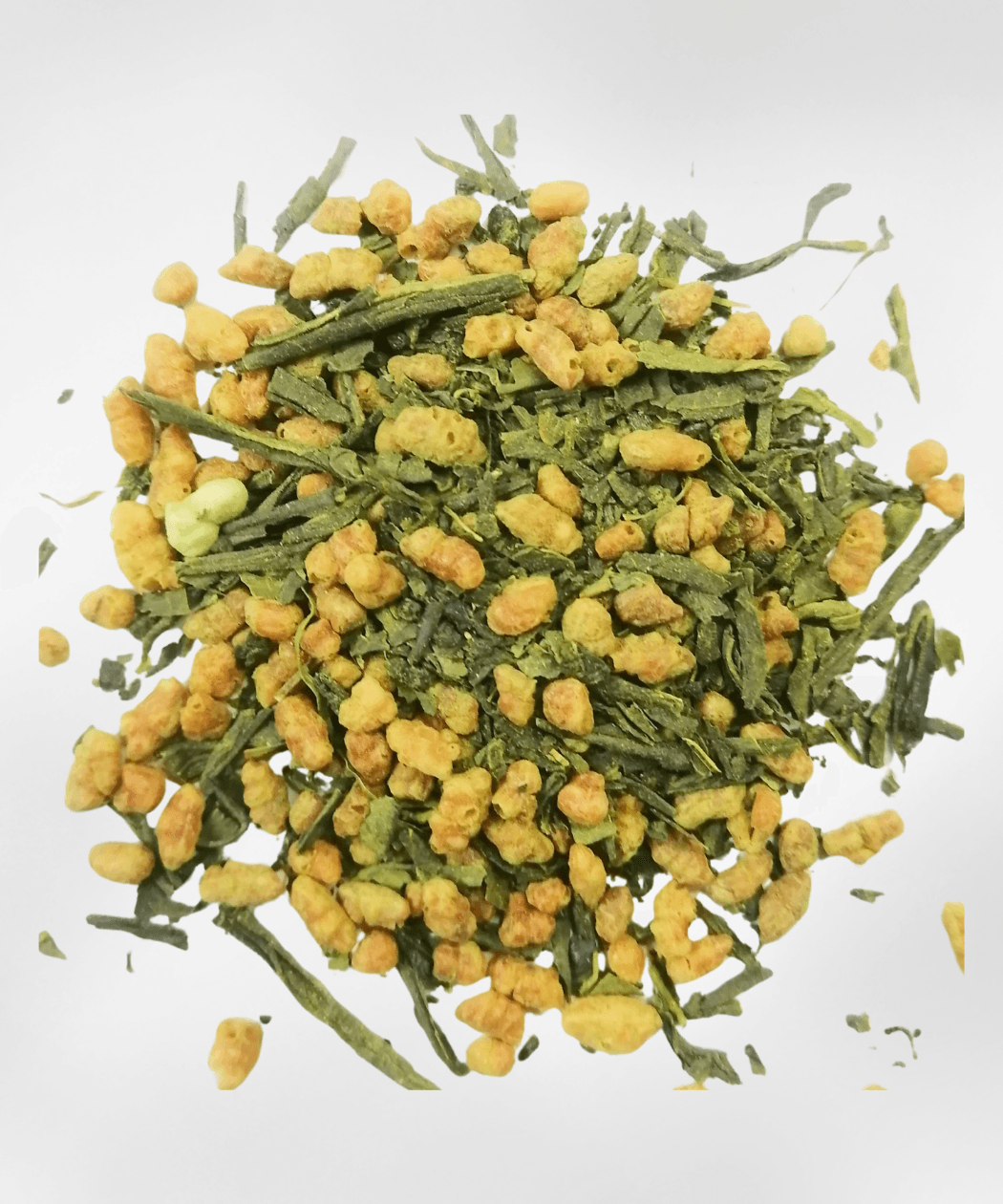 Matcha genmaicha close up