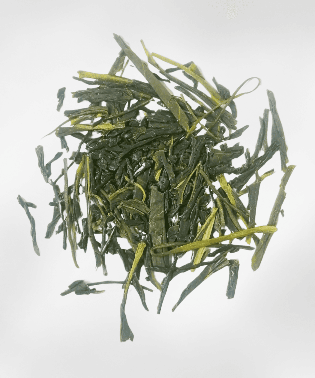 Okuhikari sencha loose leaves close-up