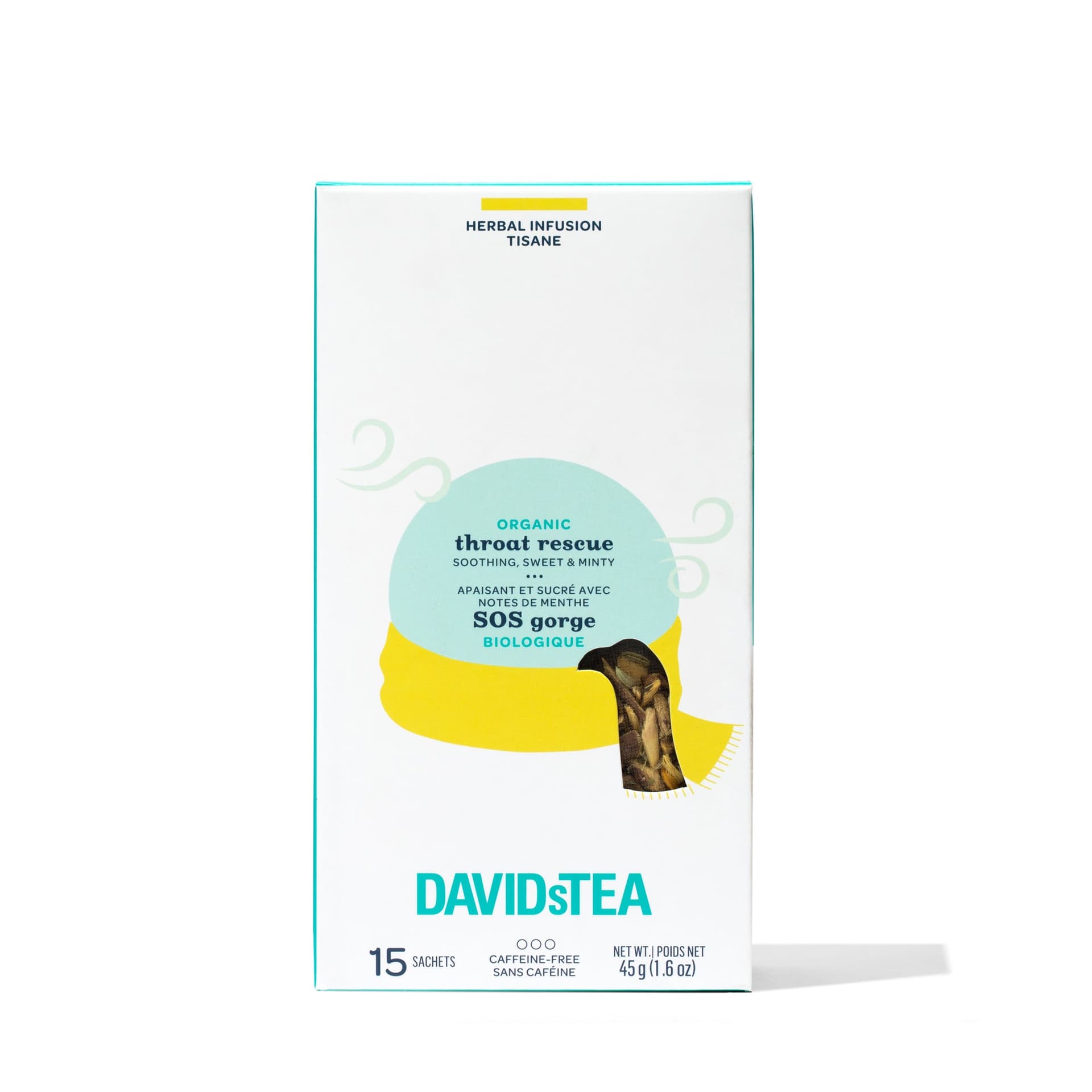 Organic Throat Rescue Tea Pack of 15 Sachets